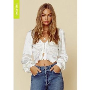 For Love and Lemons ISABELLA RHINESTONE ZIP TOP